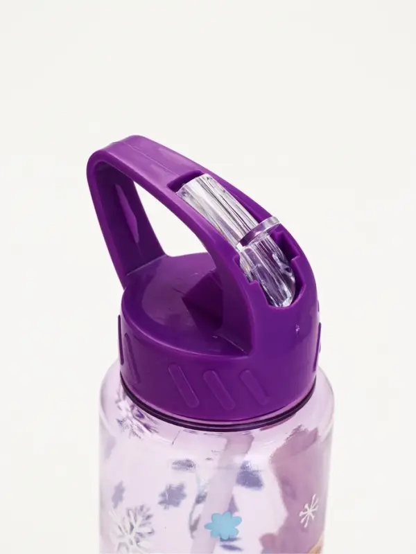 Бутылка пластиковая с трубочкой-непроливайкой &laquo;Снежная принцесса&raquo;, 750 мл