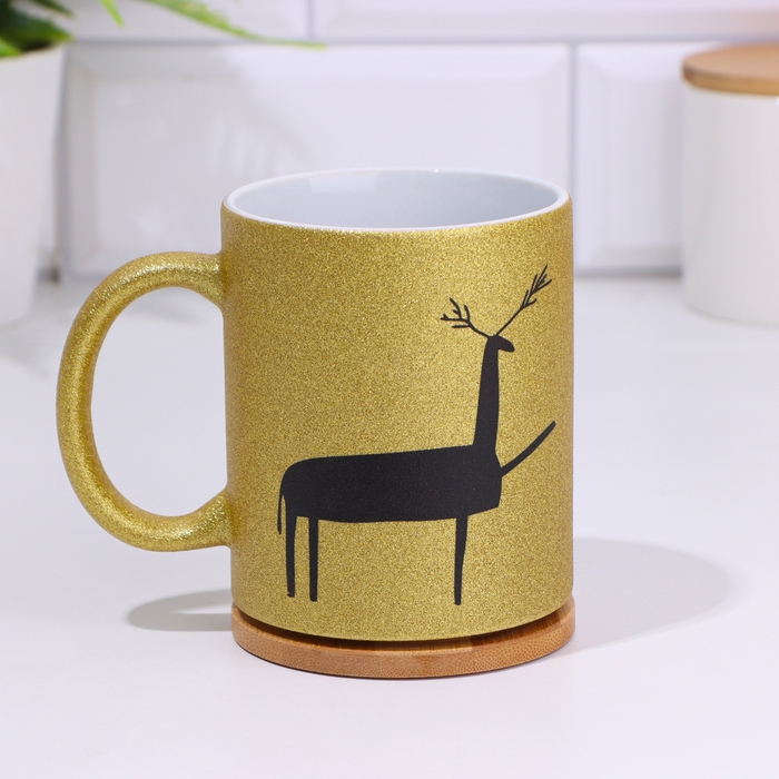 Кружка сублимация "Допивай и уходи", золотой глиттер