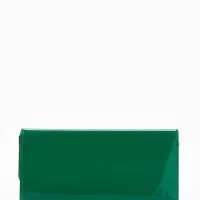 Кошелёк женский на магните, 19.5&times;2.5&times;9 см, лаковый, зелёный