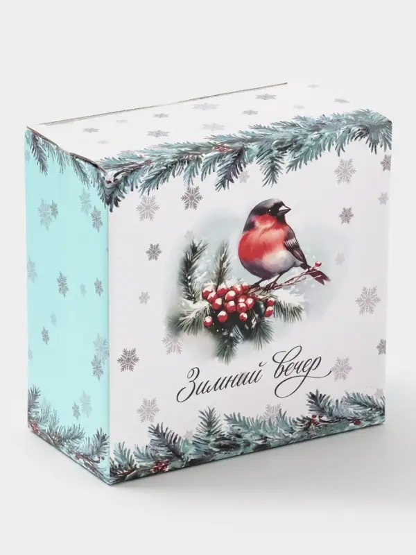 Чайная пара новогодняя «Зимний вечер», 2 предмета: чашка 210 мл, блюдце d=15 см, фарфор, белая Чайная пара новогодняя «Зимний вечер», 2 предмета: чашка 210 мл, блюдце d=15 см, фарфор, белая