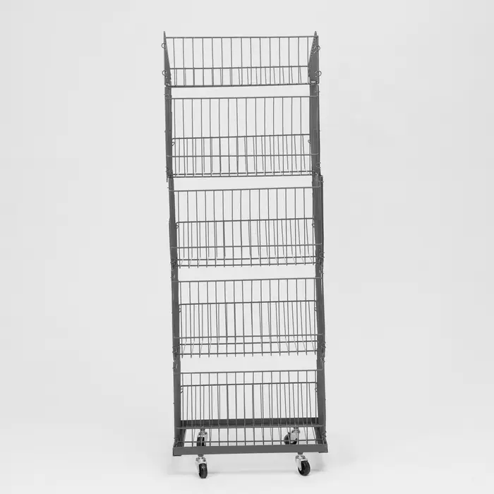 Накопитель разборный на колесах, 5 корзин, 50&times;43&times;147, серый