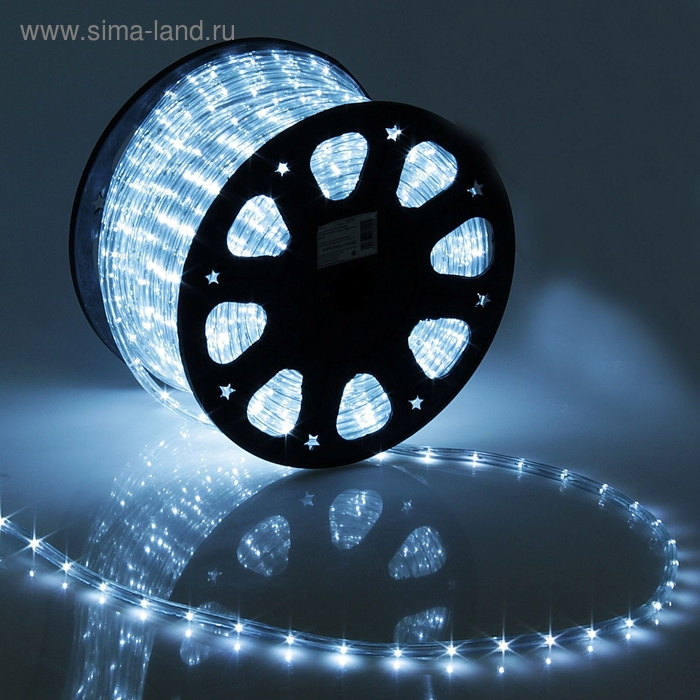 Световой шнур Luazon Lighting 11 мм, IP65, 100 м, 24 LED/м, 220 В, 2W, постоянное свечение, свечение белое Световой шнур Luazon Lighting 11 мм, IP65, 100 м, 24 LED/м, 220 В, 2W, постоянное свечение, свечение белое