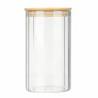 VETTA ЭКО Грани Банка для хранения 1100мл, 17х10см, стекло, бамбук