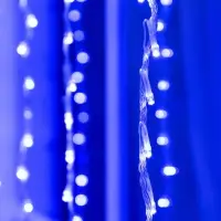 Гирлянда &laquo;Водопад&raquo; 2&times;1.5 м, IP44, прозрачная нить, 400 LED, свечение синее, 8 режимов, 220 В