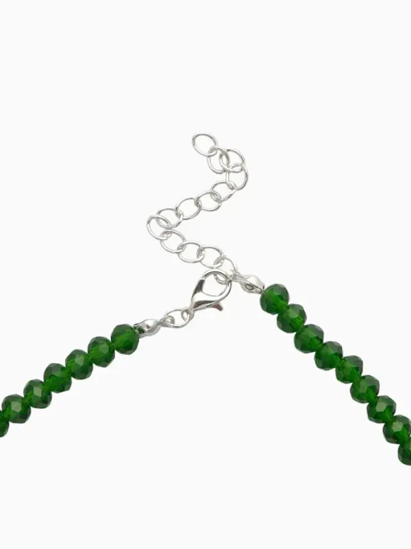 Чокер из бисера «Хрусталь», цвет изумруд в серебре, 37 см + 5 см доп, цепочка