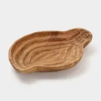 Тарелка &laquo;Древесная кора&raquo;, 28&times;21&times;5 см, дерево джати, коричневая