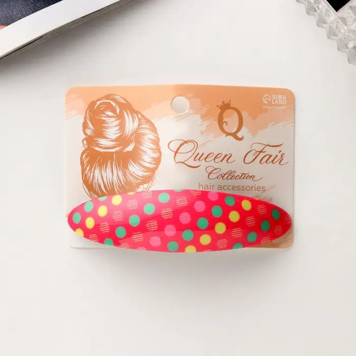 Заколка - автомат для волос QF &laquo;Сильва&raquo;, круги колор, 9.5 см, МИКС