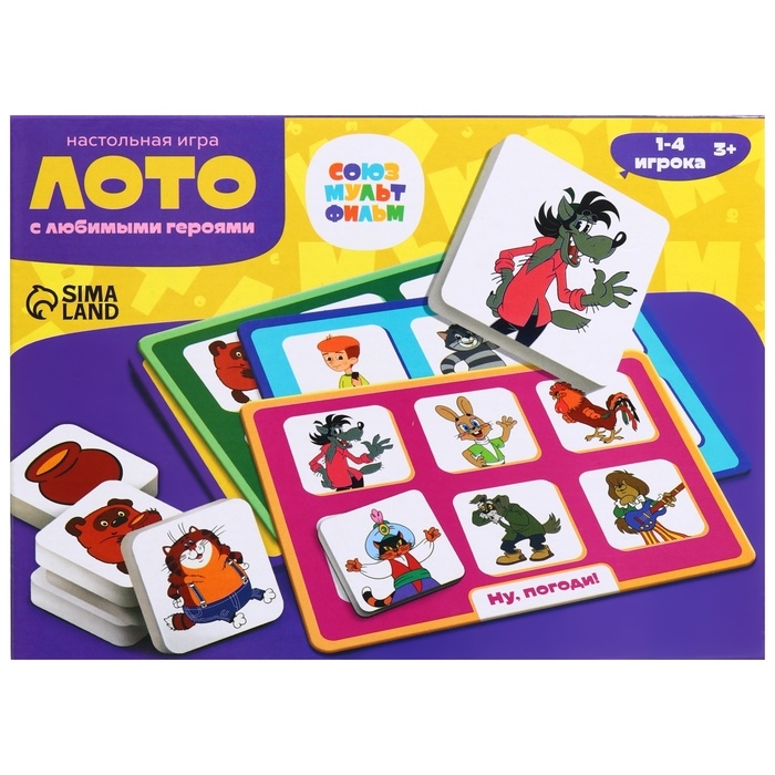 Лото «С любимыми героями», 1-4 игрока, 3+ Лото «С любимыми героями», 1-4 игрока, 3+