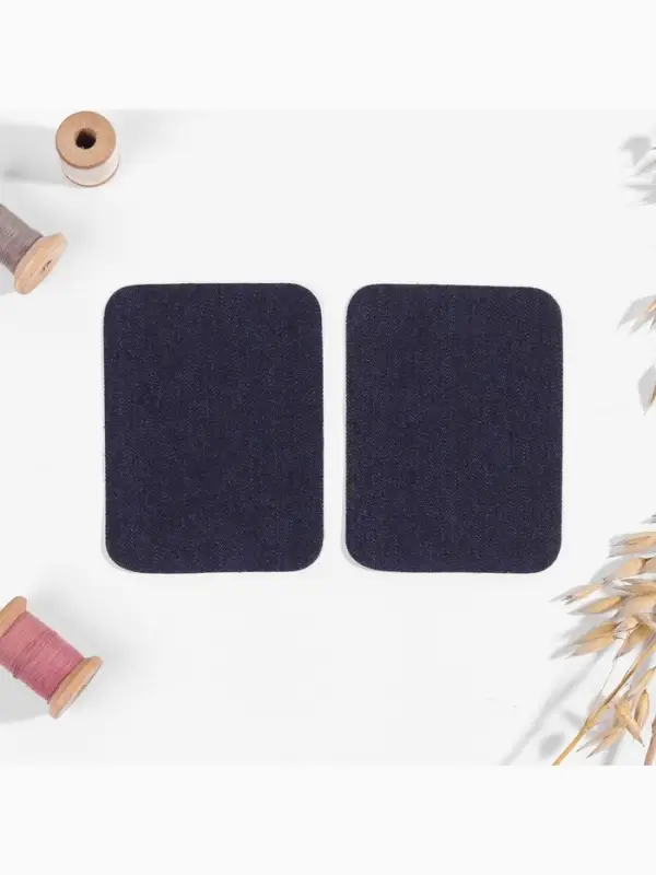 Заплатки для одежды, 10&times;7.5 см, термоклеевые, пара, цвет джинс