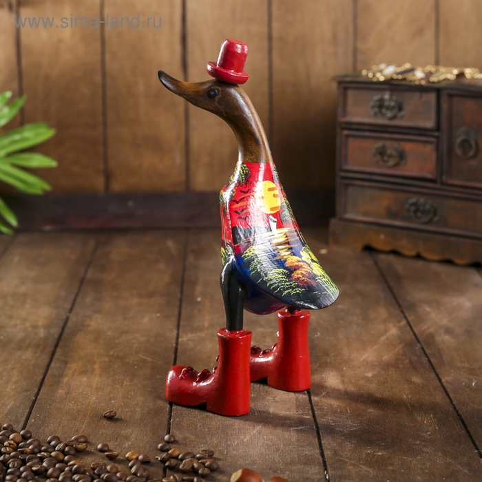 Сувенир Сувенир "Утка с пейзажем" дерево 13х9х27 см