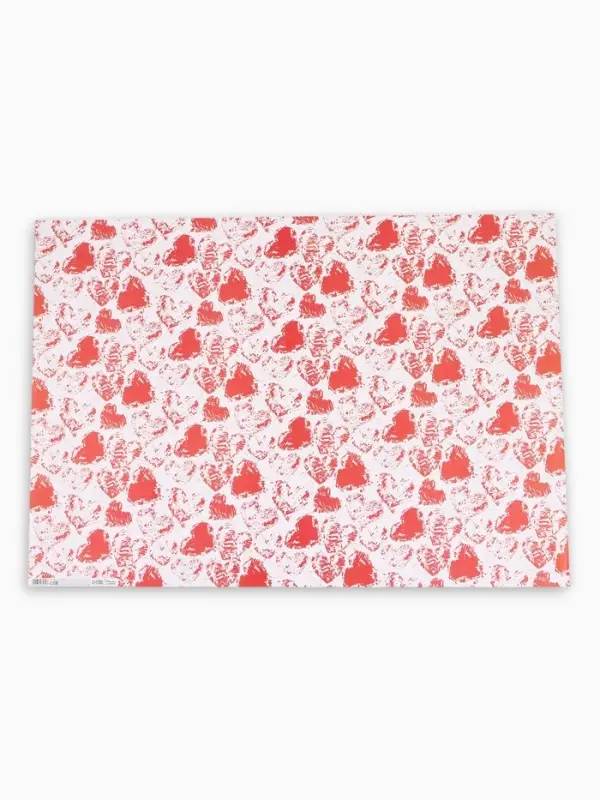 Бумага упаковочная &laquo;Сердечки&raquo;, глянец, 100&times;70 см, 1 шт.