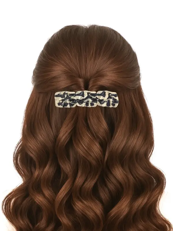 Заколка - автомат для волос QF &laquo;Филомена&raquo;, прямой, 9 см, чёрно-золотая