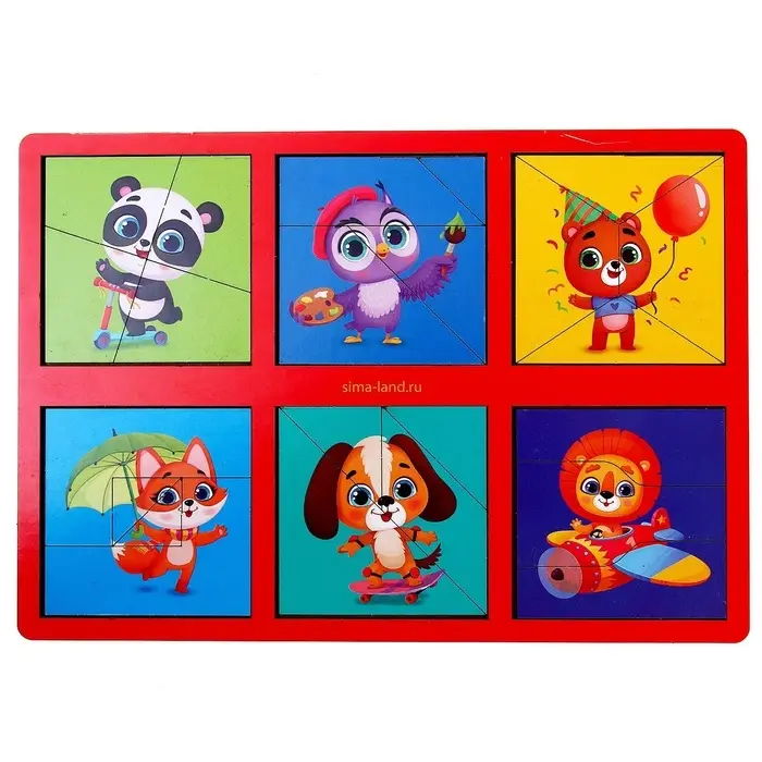 Головоломка геометрическая деревянная &laquo;Квадраты&raquo;, 2 уровень, 2 планшета