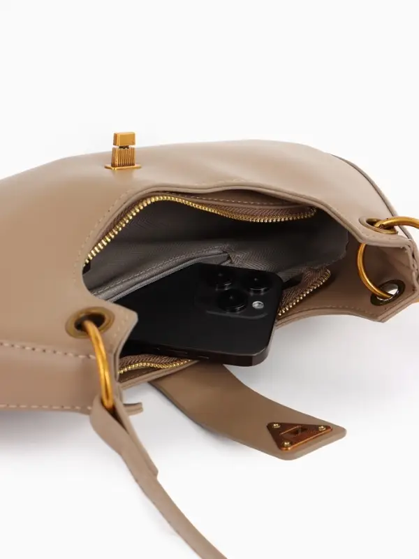 Сумка женская багет TEXTURA на молнии, 30&times;5&times;17 см, светло-коричневая