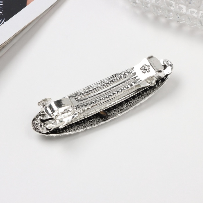 Заколка-автомат Заколка-автомат "Флоранс" классик, 8,5 см, серебро