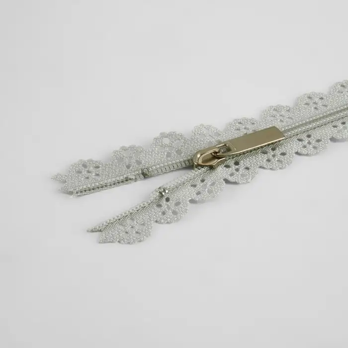 Молния «Спираль», №3, неразъёмная, ажурная, замок автомат, 50 см, серая