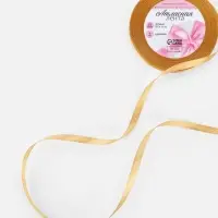 Лента атласная, 6 мм, 23&plusmn;1 м, золотисто-бежевая №186