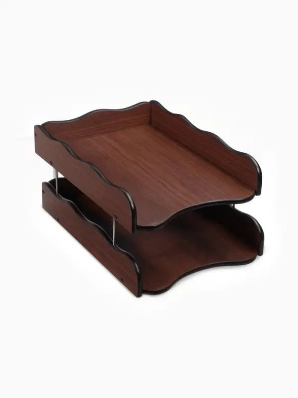 Органайзер 2 секции, для бумаг, Венге, 25&times;35&times;16 см