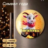 Магнит на холодильник, новогодний &laquo;Богатства!&raquo;, d=8 см