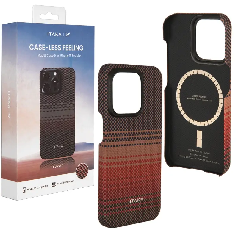 Чехол iPh 15 Pro Max PITAKA Moonrise Tactile Woven case Sunset Чехол iPh 15 Pro Max PITAKA Moonrise Tactile Woven case Sunset