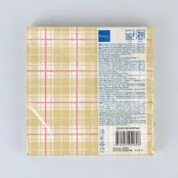 Салфетки бумажные Home Collection &laquo;Золотая клетка&raquo;, 3 слоя, 33&times;33, 20 шт.