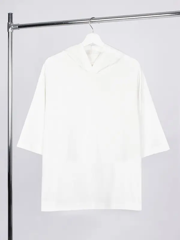 Футболка оверсайз унисекс с капюшоном Neofit, молочно-белая, размер XS/S Футболка оверсайз унисекс с капюшоном Neofit, молочно-белая, размер XS/S