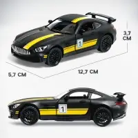 Машинка металлическая RACE, 1:32, инерция, свет и звук, цвет чёрный