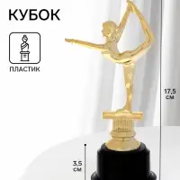 Кубок, наградная фигура &laquo;Гимнастика&raquo;, подставка пластик черная, 19&times;9&times;6.5 см