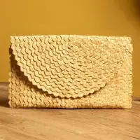 Сумка клатч плетёная из пальмового листа, 28×16×2 см, бежевая Сумка клатч плетёная из пальмового листа, 28×16×2 см, бежевая