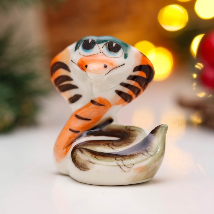 Сувенир Сувенир "Змея Ляля" 6х5,5см, гжель, цвет