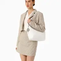 Сумка - мешок женская TEXTURA, на молнии, 36&times;10&times;28 см, белая