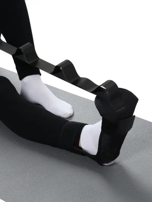 Эспандер-лента с захватами для мышц ног, чёрный