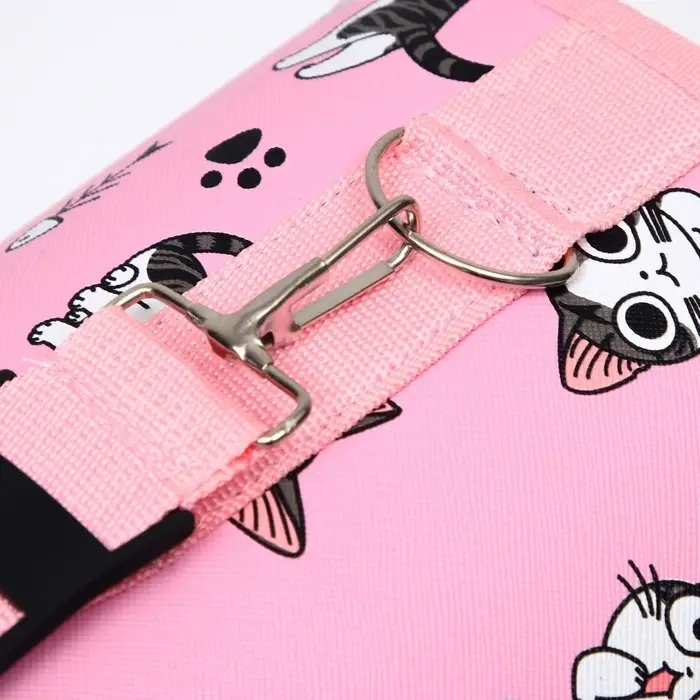 Сумка - переноска каркасная &laquo;Играющие котики&raquo;, размер S, 37.5&times;17&times;22 см, розовая