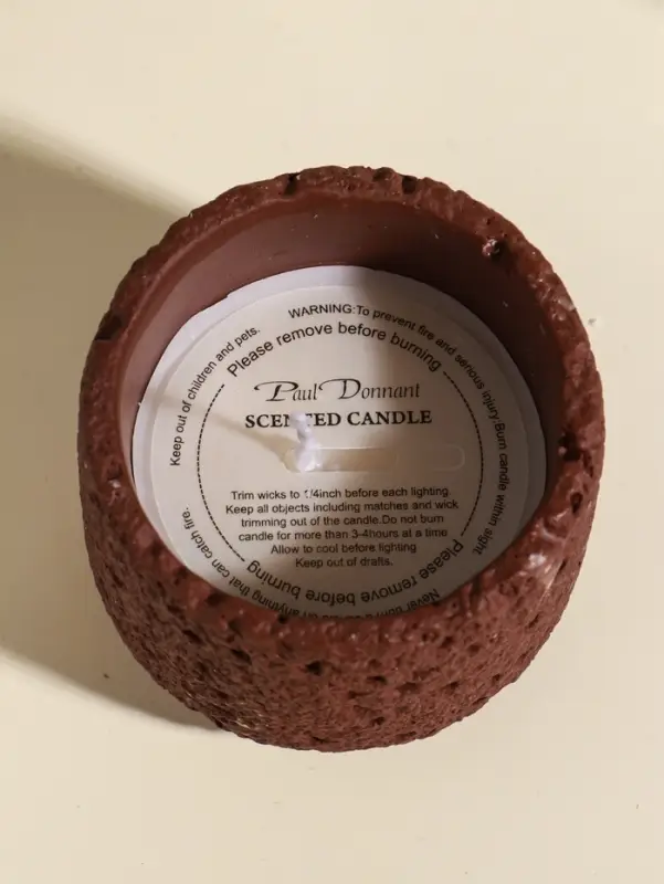 Свеча в подсвечнике вулканическом &laquo;Лава&raquo;, терракот, 8.5&times;8.5&times;7.5 см