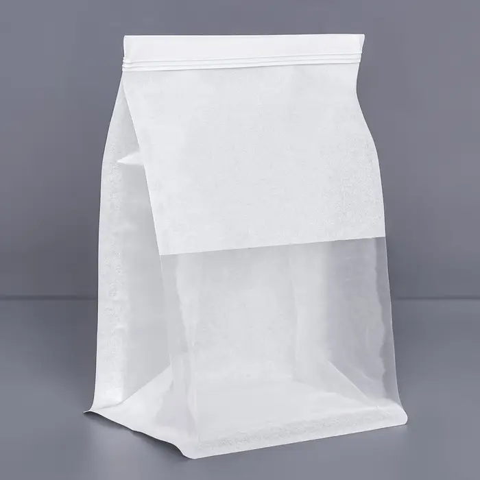 Пакет бумажный, с окном, прямоугольное дно, белый, 16×13×26 см Пакет бумажный, с окном, прямоугольное дно, белый, 16×13×26 см