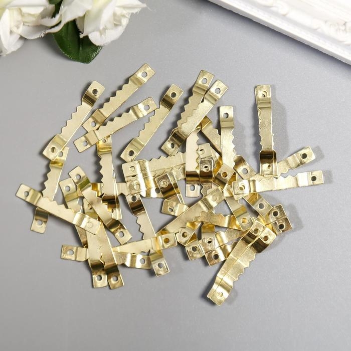 Зубчатая подвеска для картин, фоторамок металл (набор 40 шт) золото 4х0,5 см Зубчатая подвеска для картин, фоторамок металл (набор 40 шт) золото 4х0,5 см