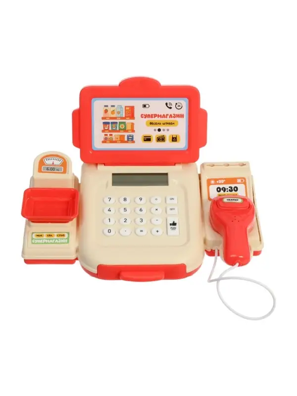 ZABIAKA Игровой набор "Касса-калькулятор" с аксессуарами, свет, звук
