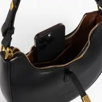 Сумка женская багет TEXTURA на молнии, 24&times;6&times;14 см, чёрная