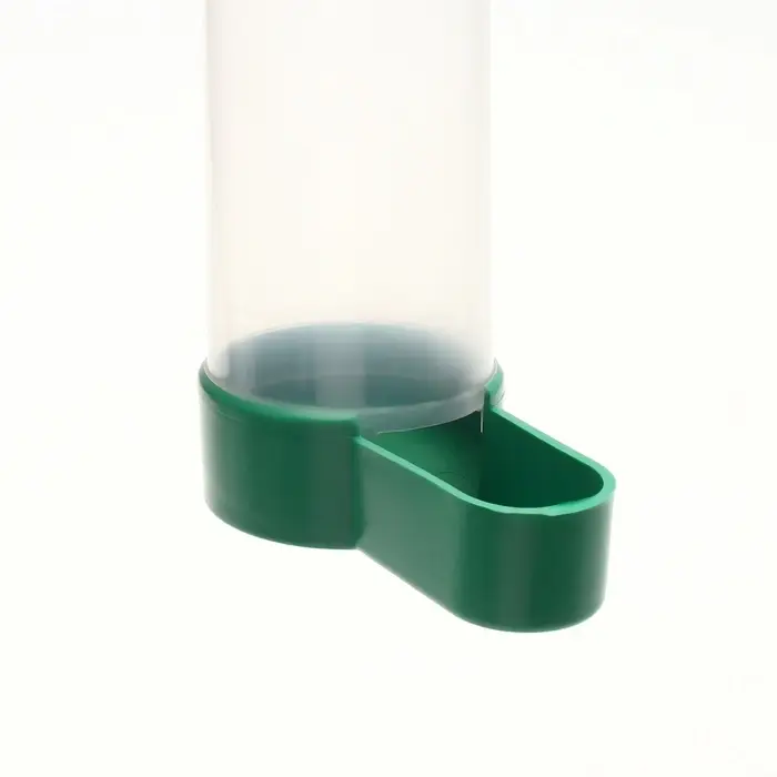 Поилка-кормушка для птиц с крышкой, 150 мл, 4&times;13 см, зелёная