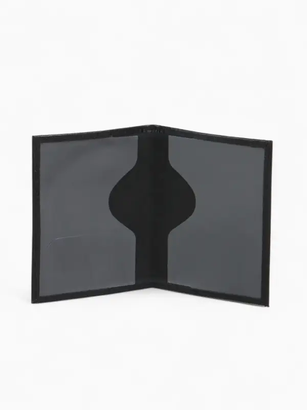Обложка для автодокументов, натуральная кожа, гладкая, 10&times;1&times;13 см, чёрная