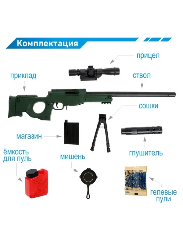 Снайперская винтовка AWM, стреляет гелевыми пулями