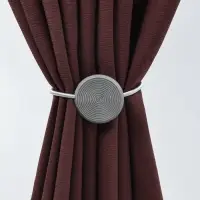 Подхват для штор &laquo;Вязаный круг&raquo;, на пружине, d=6/3.5 см, 23.5 см, тёмно-серый