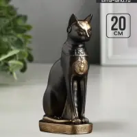 Фигурка гипс &laquo;Кошка египетская&raquo;, бронза, 11&times;20&times;7 см