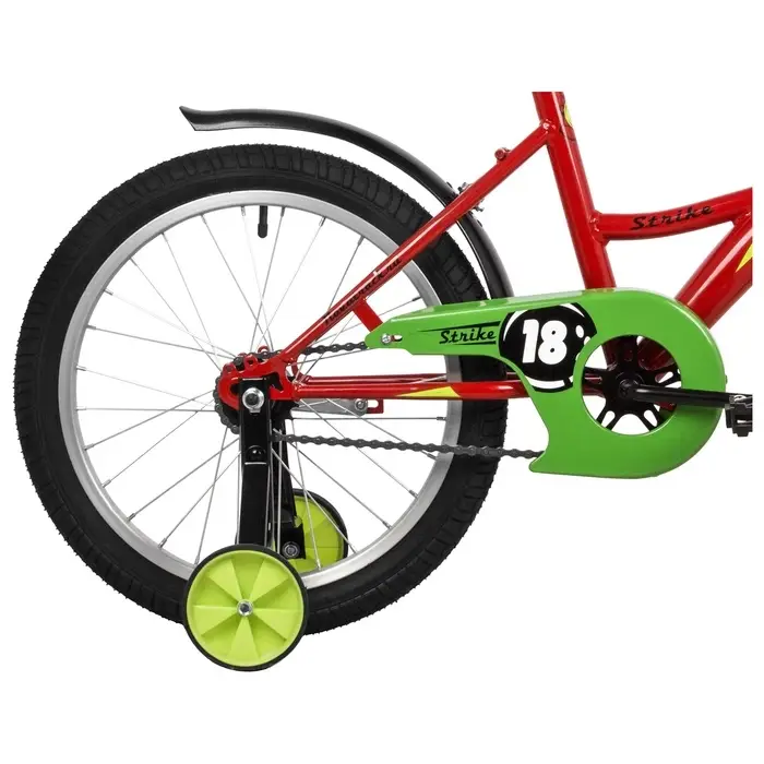 Велосипед детский Novatrack STRIKE, диаметр колёс 18", со съёмными колёсами, красный