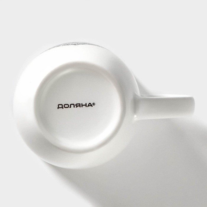 Кружка фарфоровая Доляна &laquo;Сердце&raquo;, 350 мл, цвет белый