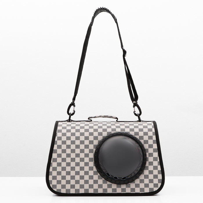 Сумка-переноска для животных с окном  Сумка-переноска для животных с окном "Клетка", бежевая, 40 х 26 х 26 см