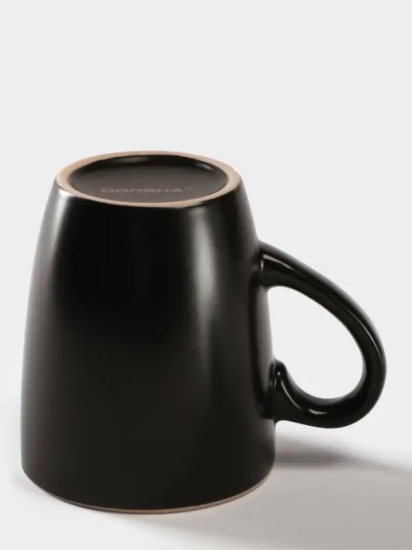 Кружка Доляна &laquo;Ваниль&raquo;, 350 мл, керамика, чёрная