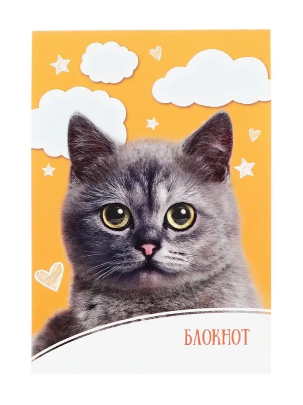 Блокнот А6, 24 листа на скрепке &laquo;Домашние животные&raquo;, обложка мелованный картон, МИКС