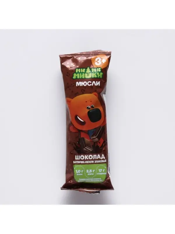 Батончик-мюсли злаковый Ми-Ми-Мишки шоколад, 24 г