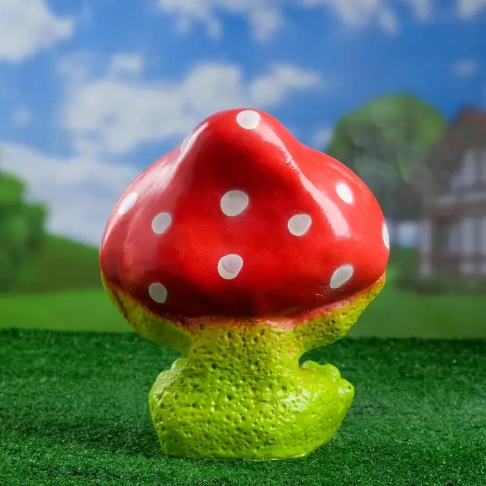 Садовая фигура из гипса &laquo;Лягушка улыбка под мухомором&raquo;, 27.5&times;12&times;23.5 см